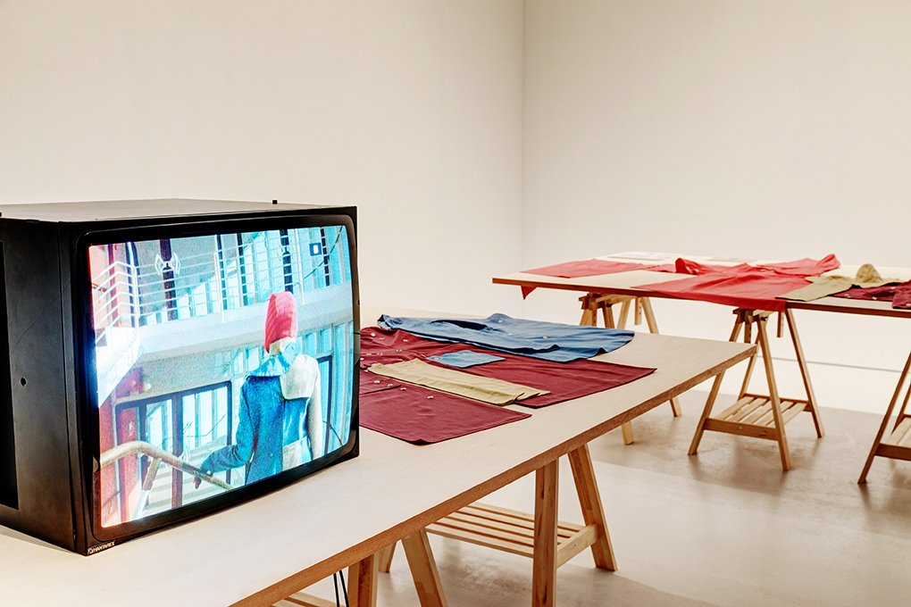 Theatrical Fields, 22 August – 2 November 2014, Installation view: Eva Meyer & Eran Schaerf, She Might Belong to You (2007).