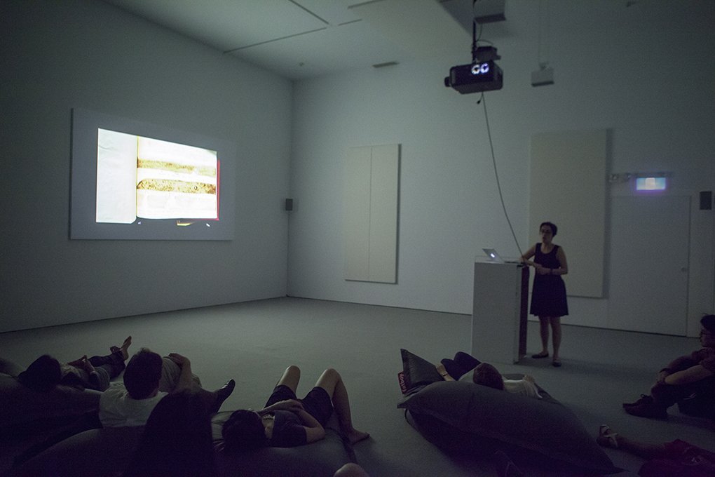 The Disappearance, 5 April –6 April 2014, Shubigi Rao, Visual snow (2014), Performance. Photograph by Clare Bottomley.