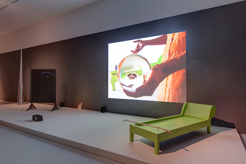 Theatrical Fields, 22 August – 2 November 2014, Installation view: Joan Jonas, Lines in the Sand (2002).