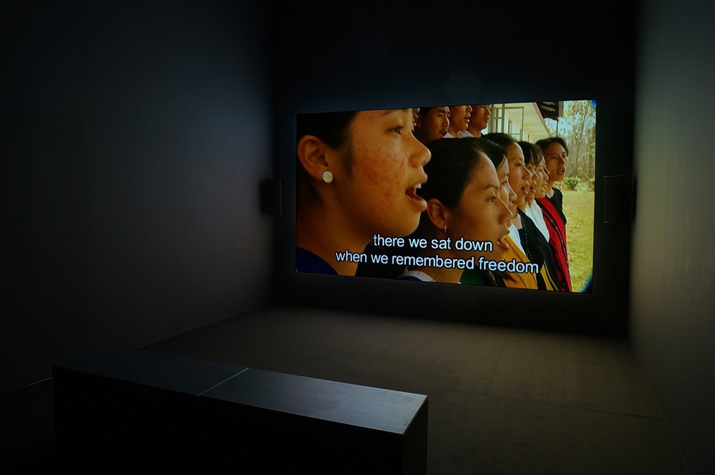 Installation shot of No Country: Contemporary Art for South and Southeast Asia, the inaugural touring exhibition of the Guggenheim UBS MAP Global Art Initiative, at the NTU Centre for Contemporary Art Singapore, May 10, 2014 – July 20, 2014. Courtesy of Solomon R. Guggenheim Museum, New York, and NTU Centre for Contemporary Art Singapore.